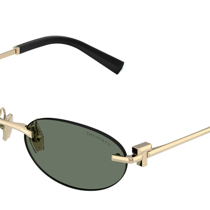 Tiffany TF3119D Oval Sunglasses  623882-Pale Gold 56-140-18 - Color Map Gold