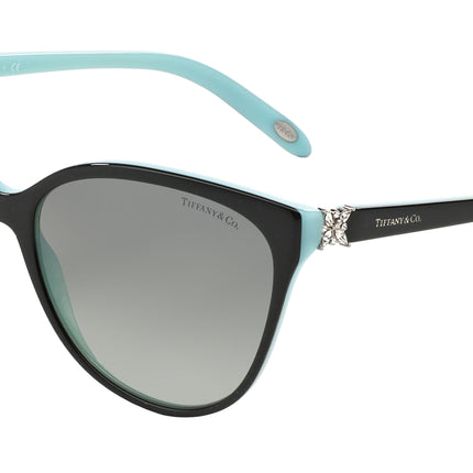 Tiffany TF4089B Cat Eye Sunglasses  80553C-Black On Tiffany Blue 58-140-16 - Color Map Black