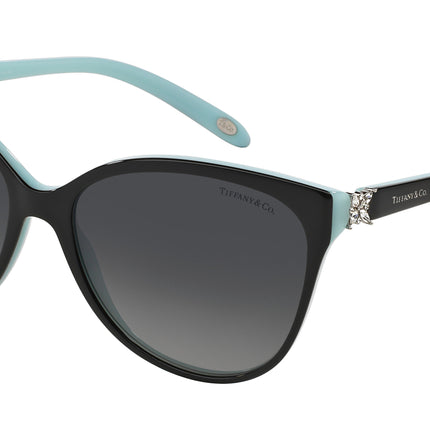 Tiffany TF4089B Cat Eye Sunglasses  8055T3-Black On Tiffany Blue 58-140-16 - Color Map Black