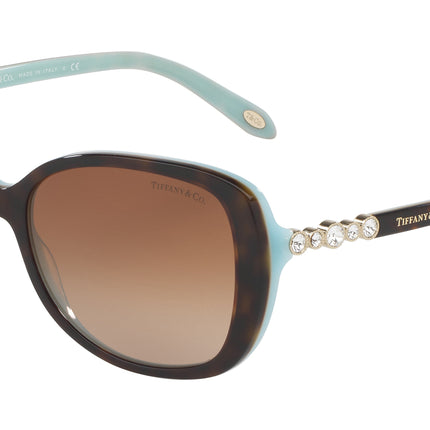 Tiffany TF4121B Rectangle Sunglasses  81343B-Havana 55-140-16 - Color Map Tortoise