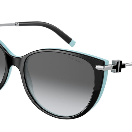 Tiffany TF4178 Cat Eye Sunglasses  8055T3-Black On Tiffany Blue 57-140-16 - Color Map Black