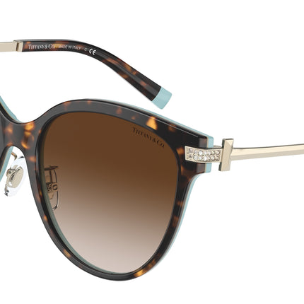 Tiffany TF4193BF Pillow Sunglasses  81343B-Havana On Tiffany Blue 55-140-17 - Color Map Brown