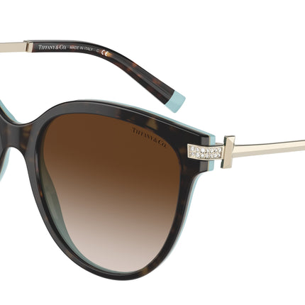 Tiffany TF4193B Pillow Sunglasses  81343B-Havana On Tiffany Blue 55-140-17 - Color Map Brown