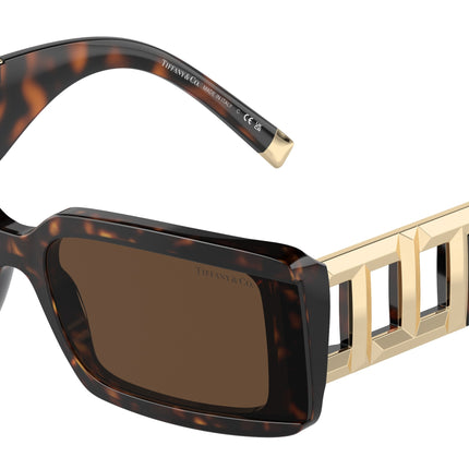 Tiffany TF4197 Rectangle Sunglasses  80153G-Havana 62-140-17 - Color Map Tortoise