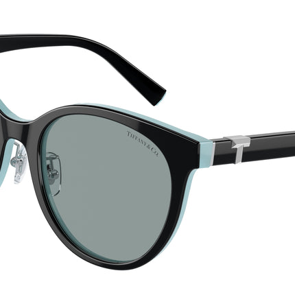 Tiffany TF4209D Phantos Sunglasses  8055/1-Black On Tiffany Blue 54-140-19 - Color Map Black