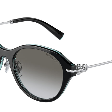 Tiffany TF4210D Oval Sunglasses  82853C-Black On Crystal Tiffany Blue 54-140-17 - Color Map Black