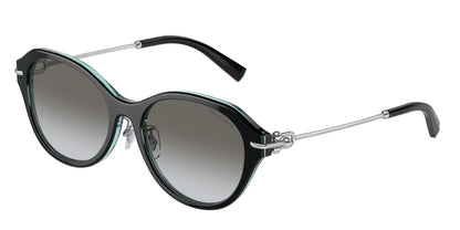 Tiffany TF4210D Oval Sunglasses  82853C-Black On Crystal Tiffany Blue 54-140-17 - Color Map Black