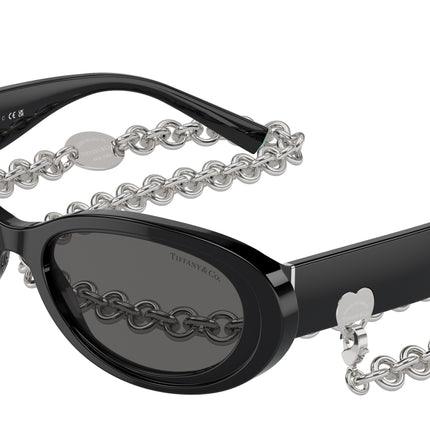 Tiffany TF4221 Oval Sunglasses  8001S4-Black 54-140-17 - Color Map Black