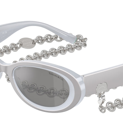 Tiffany TF4221 Oval Sunglasses  84106G-Silver Metallic 54-140-17 - Color Map Silver
