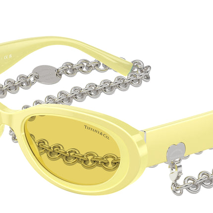 Tiffany TF4221 Oval Sunglasses  841285-Yellow Metallic 54-140-17 - Color Map Yellow