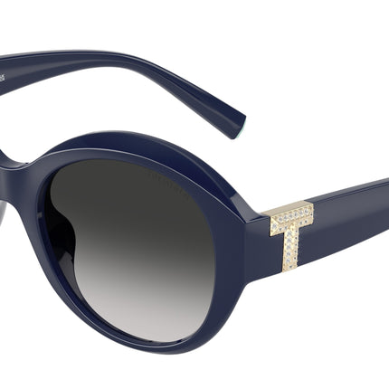 Tiffany TF4227BU Round Sunglasses  83963C-Solid Dark Blue 53-140-19 - Color Map Blue