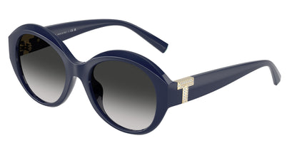 Tiffany TF4227BU Round Sunglasses  83963C-Solid Dark Blue 53-140-19 - Color Map Blue
