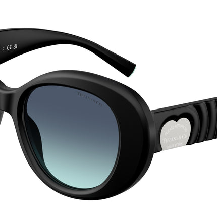 Tiffany TF4228F Round Sunglasses  84259S-Matte Black 52-140-18 - Color Map Black