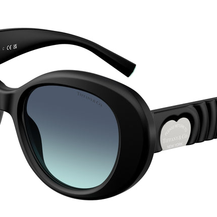 Tiffany TF4228 Round Sunglasses  84259S-Matte Black 52-140-18 - Color Map Black