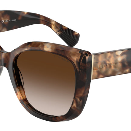 Tiffany TF4229F Square Sunglasses  84213B-Spotted Brown Havana 55-140-17 - Color Map Brown