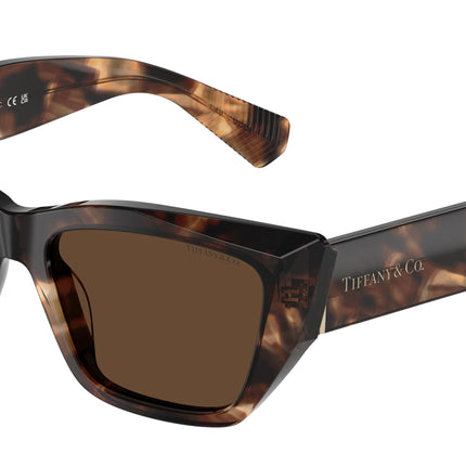 Tiffany TF4230F Cat Eye Sunglasses  84213G-Spotted Brown Havana 54-140-17 - Color Map Brown