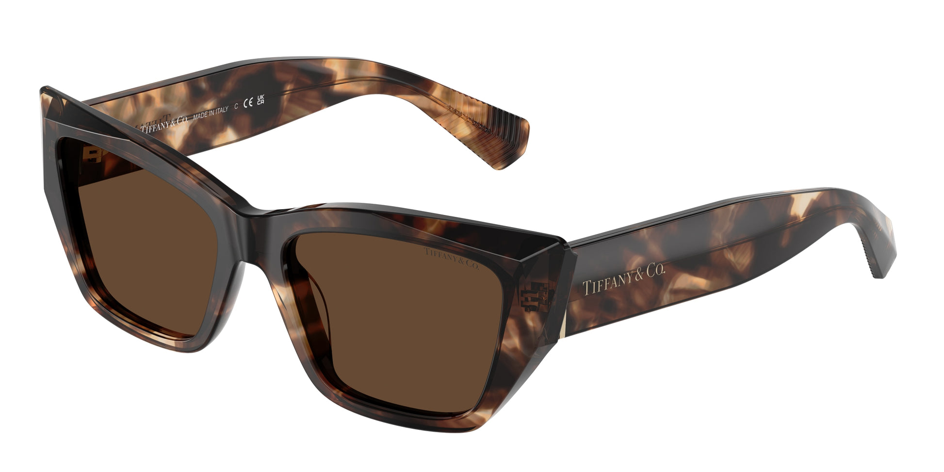 Tiffany TF4230 Cat Eye Sunglasses  84213G-Spotted Brown Havana 54-140-17 - Color Map Brown