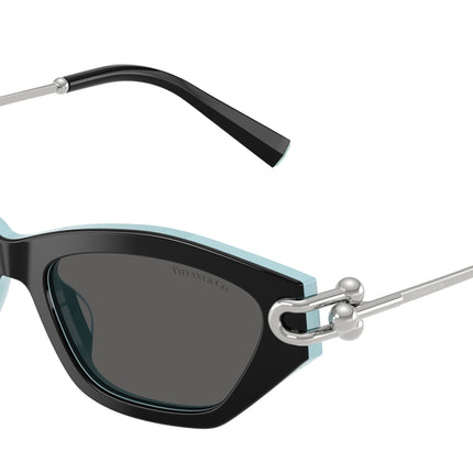 Tiffany TF4231U Cat Eye Sunglasses  8055S4-Black On Tiffany Blue 53-140-17 - Color Map Black