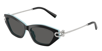 Tiffany TF4231U Cat Eye Sunglasses  8055S4-Black On Tiffany Blue 53-140-17 - Color Map Black