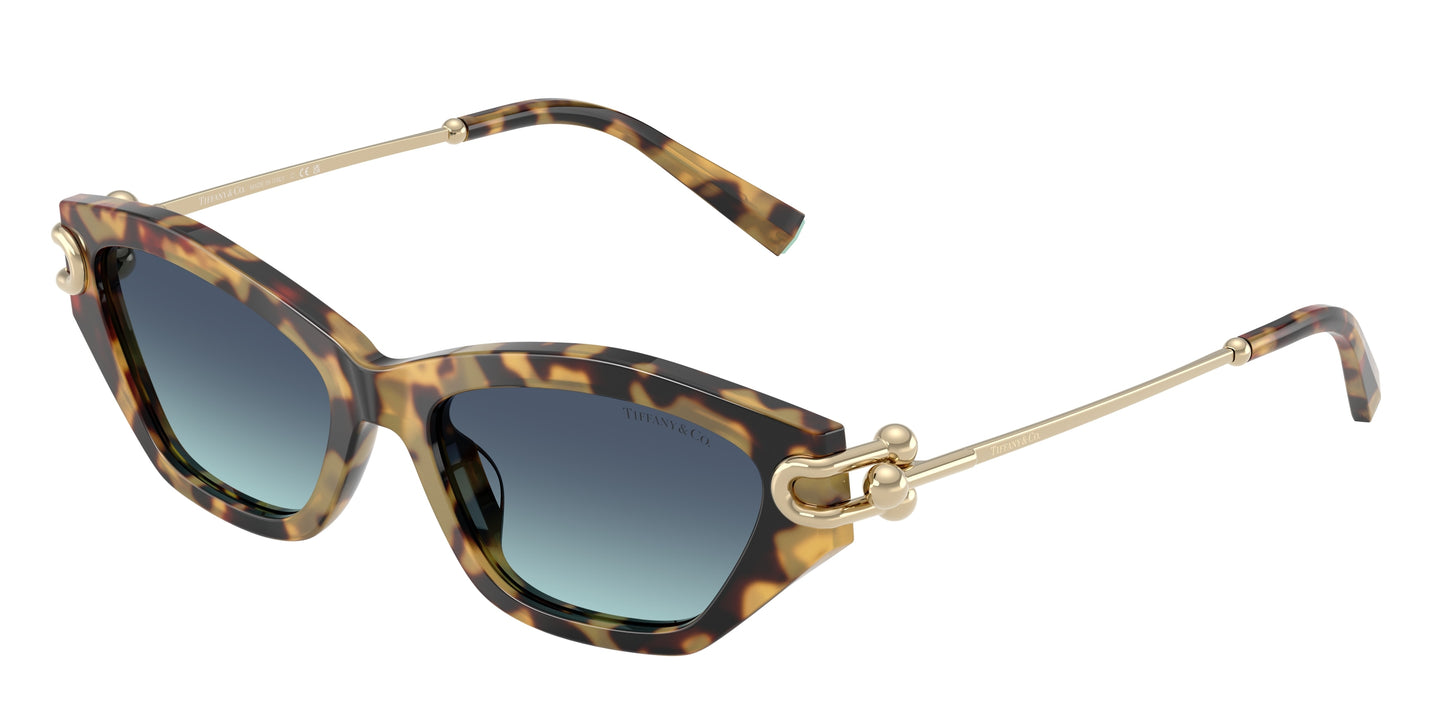 Tiffany TF4231U Cat Eye Sunglasses  80649S-Yellow Havana 53-140-17 - Color Map Tortoise