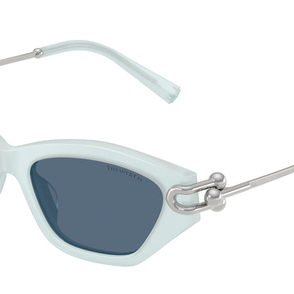 Tiffany TF4231U Cat Eye Sunglasses  843680-Frosted Pale Sapphire 53-140-17 - Color Map Blue