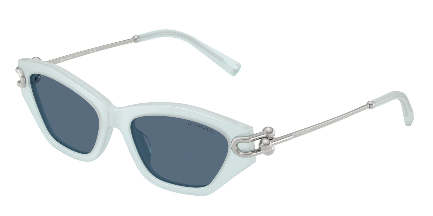 Tiffany TF4231U Cat Eye Sunglasses  843680-Frosted Pale Sapphire 53-140-17 - Color Map Blue