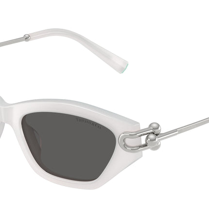 Tiffany TF4231U Cat Eye Sunglasses  8437S4-Frosted Star White 53-140-17 - Color Map White