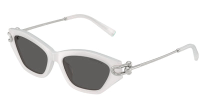 Tiffany TF4231U Cat Eye Sunglasses  8437S4-Frosted Star White 53-140-17 - Color Map White