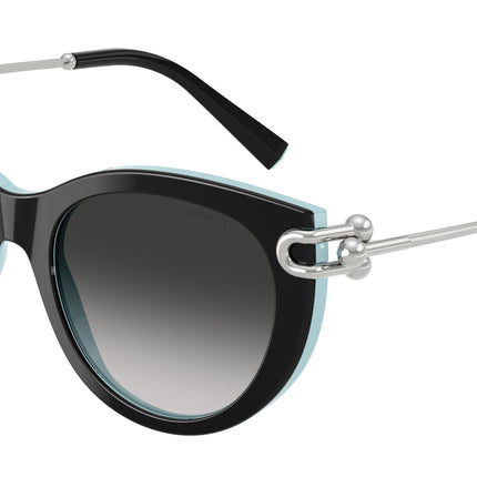 Tiffany TF4232 Butterfly Sunglasses  80553C-Black On Tiffany Blue 53-140-19 - Color Map Black