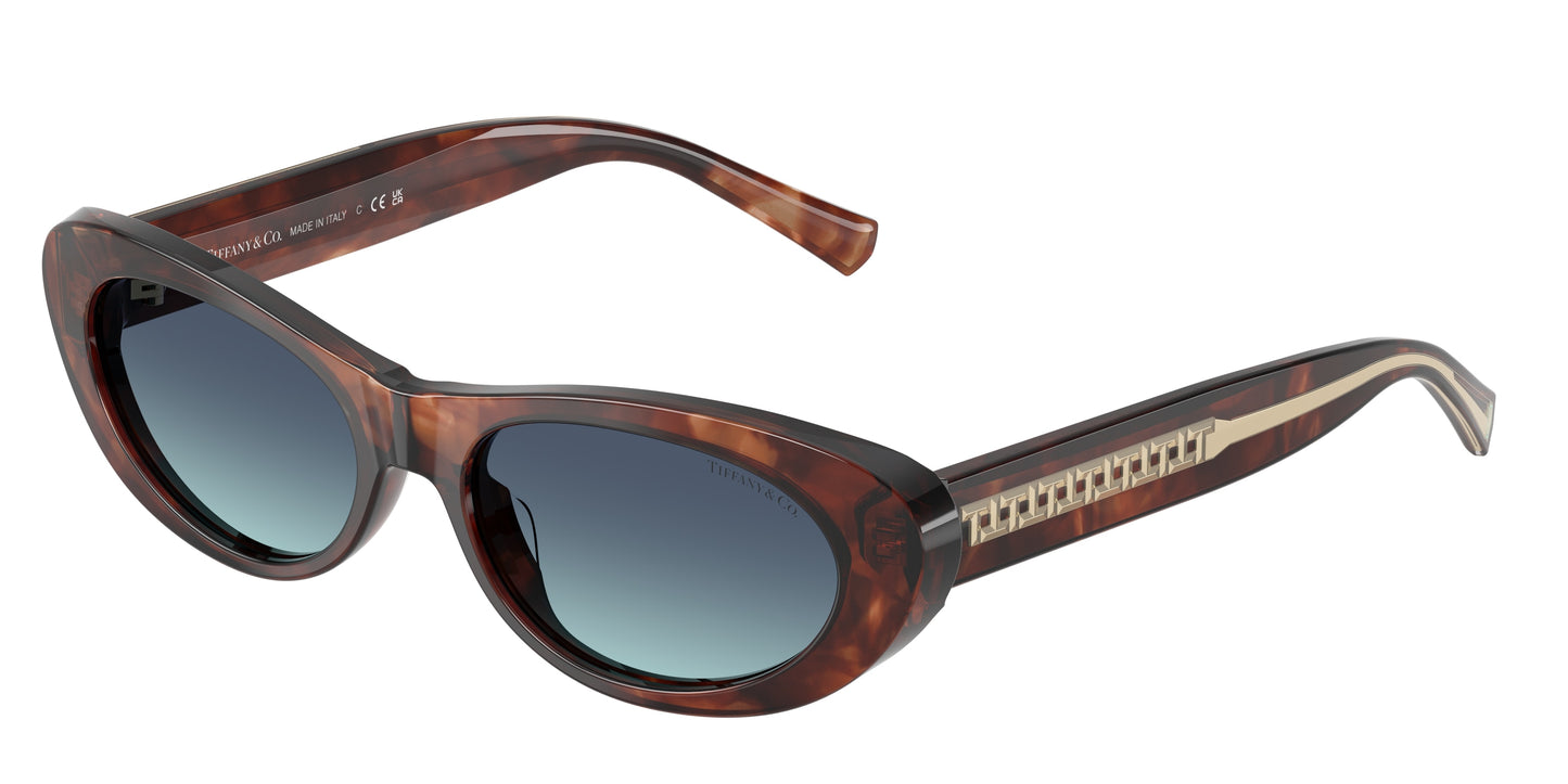 Tiffany TF4236U Oval Sunglasses  84219S-Spotted Brown Havana 55-140-17 - Color Map Brown
