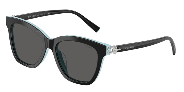 Tiffany TF4241D Square Sunglasses  8055S4-Black On Tiffany Blue 54-140-17 - Color Map Black