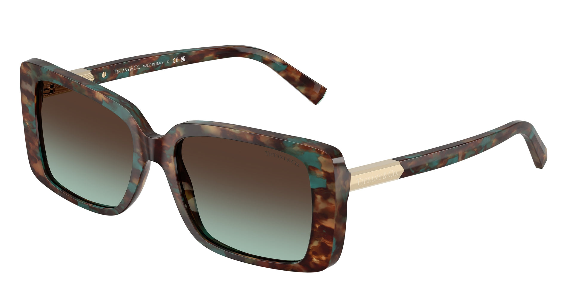 Tiffany TF4249 Rectangle Sunglasses  84425D-Brown Tiffany Havana 55-140-17 - Color Map Tortoise