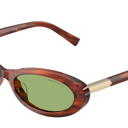 Tiffany TF4250 Oval Sunglasses  8440/2-Ruby Striped Havana 56-140-17 - Color Map Tortoise
