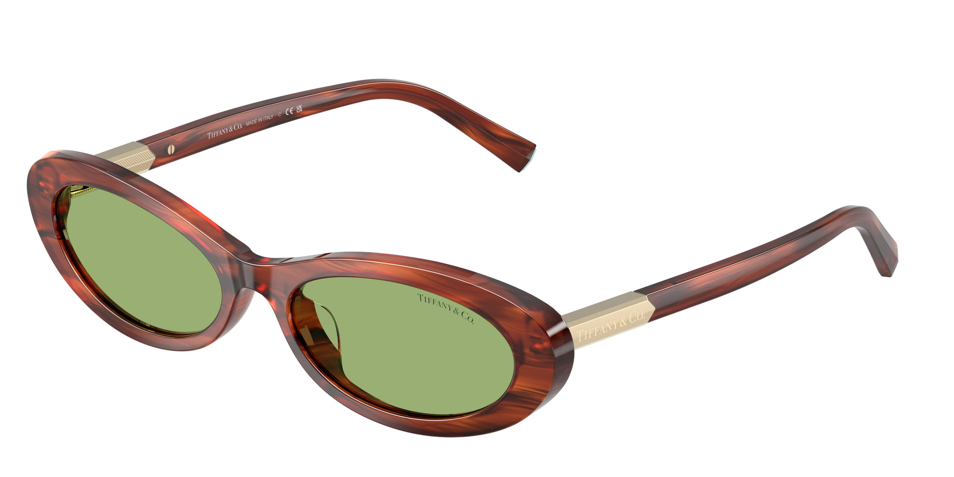 Tiffany TF4250 Oval Sunglasses  8440/2-Ruby Striped Havana 56-140-17 - Color Map Tortoise