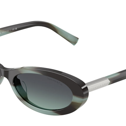 Tiffany TF4250 Oval Sunglasses  84432G-Striped Black Tiffany 56-140-17 - Color Map Tortoise