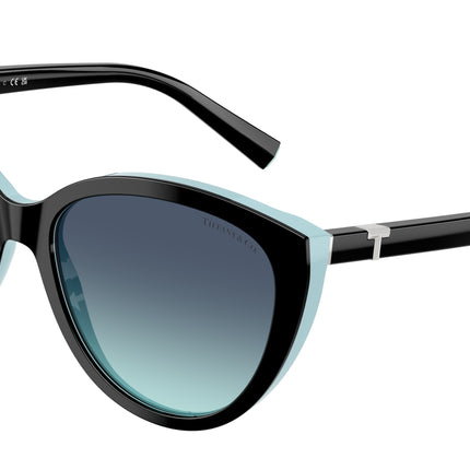 Tiffany TF4251 Cat Eye Sunglasses  80559S-Black On Tiffany Blue 56-140-16 - Color Map Black