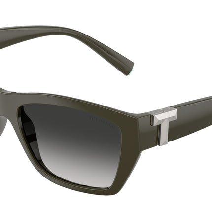 Tiffany TF4255U Rectangle Sunglasses  84463C-Coca Cola Sapphire 56-140-16 - Color Map Brown