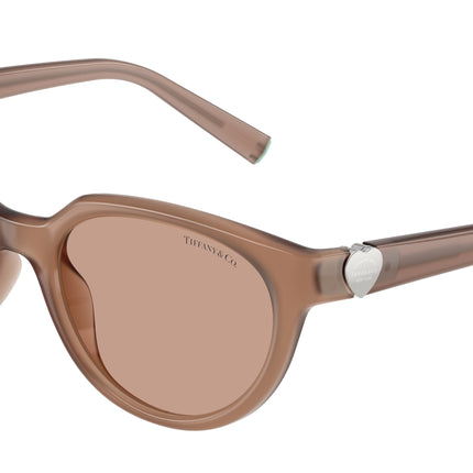 Tiffany TF4256D Cat Eye Sunglasses  844973-Coca Cola Sapphire 55-140-19 - Color Map Brown