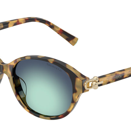 Tiffany TF4263D Round Sunglasses  80649S-Blonde Havana 54-140-17 - Color Map Tortoise