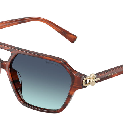 Tiffany TF4264U Square Sunglasses  84409S-Ruby Striped Havana 58-140-14 - Color Map Tortoise