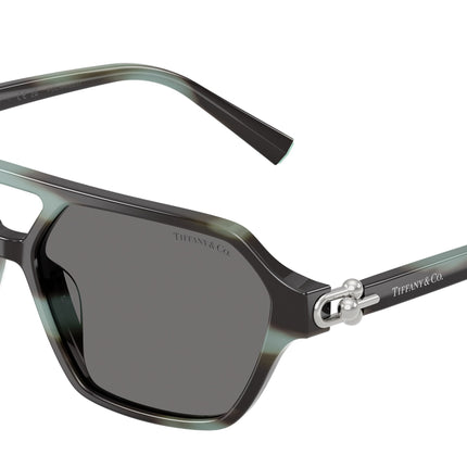 Tiffany TF4264U Square Sunglasses  844381-Striped Black Tiffany 58-140-14 - Color Map Tortoise