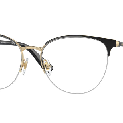 Versace VE1247 Phantos Eyeglasses  1252-Black/Pale Gold 52-140-17 - Color Map Black
