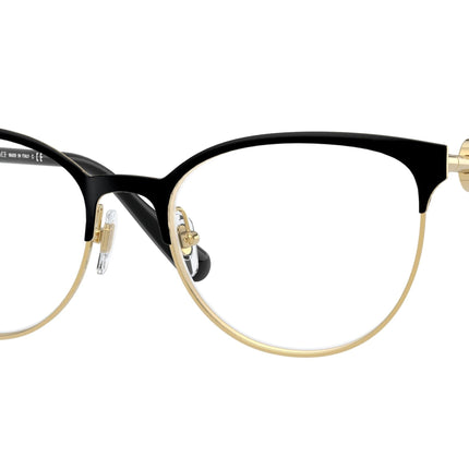 Versace VE1271 Cat Eye Eyeglasses  1433-Black/Gold 54-140-18 - Color Map Black