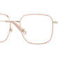 Versace VE1281 Square Eyeglasses  1469-Pale Gold/Pink 56-145-18 - Color Map Gold