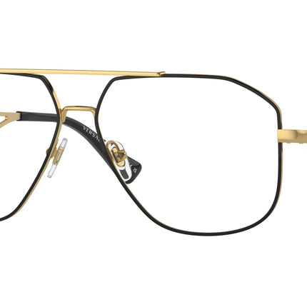 Versace VE1287 Pilot Eyeglasses  1443-Black/Gold 59-145-13 - Color Map Black