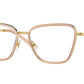 Versace VE1292 Butterfly Eyeglasses  1507-Peach Transparent 54-140-17 - Color Map Pink