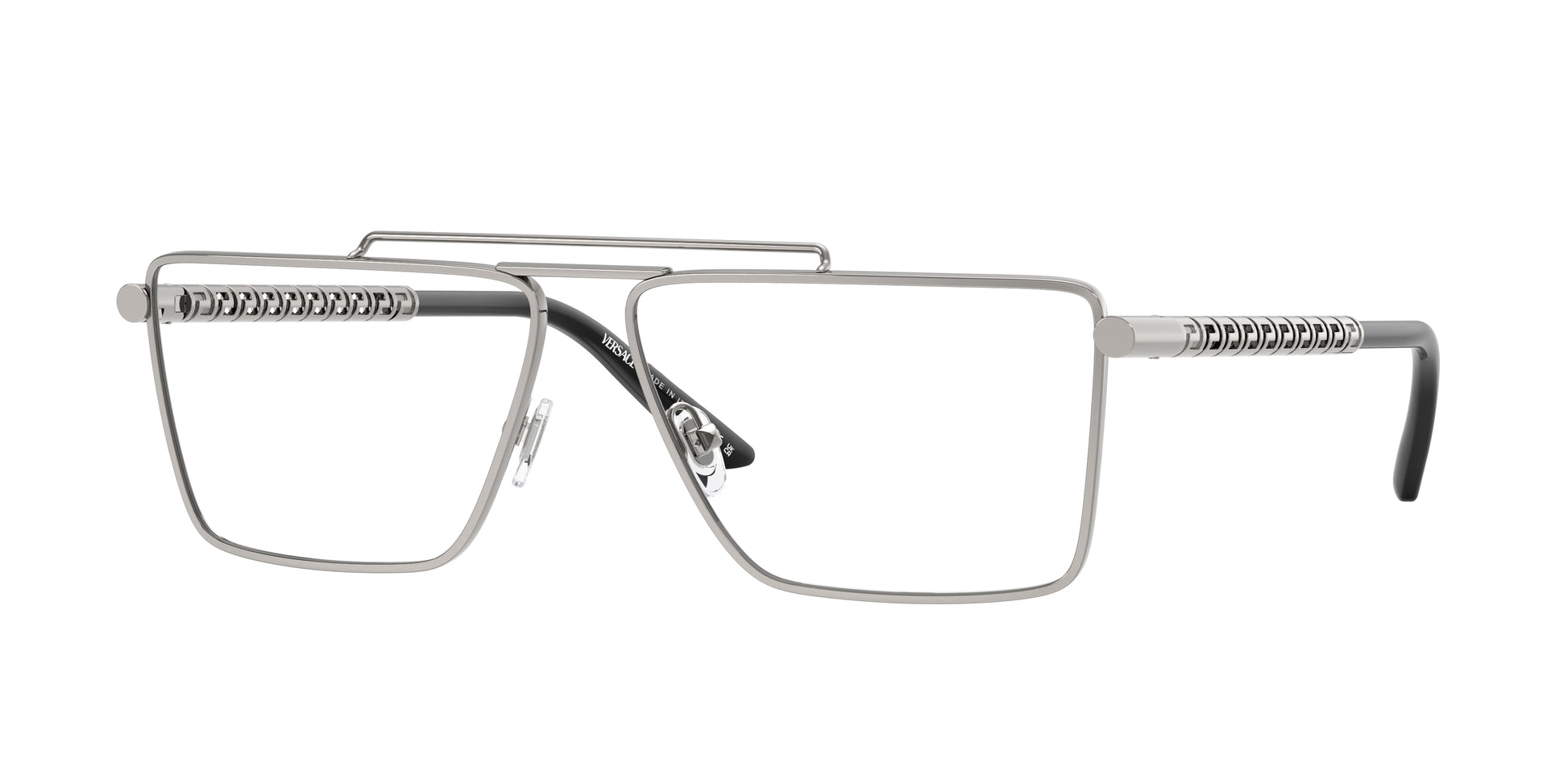 Versace VE1295 Rectangle Eyeglasses  1001-Gunmetal 59-145-13 - Color Map Grey