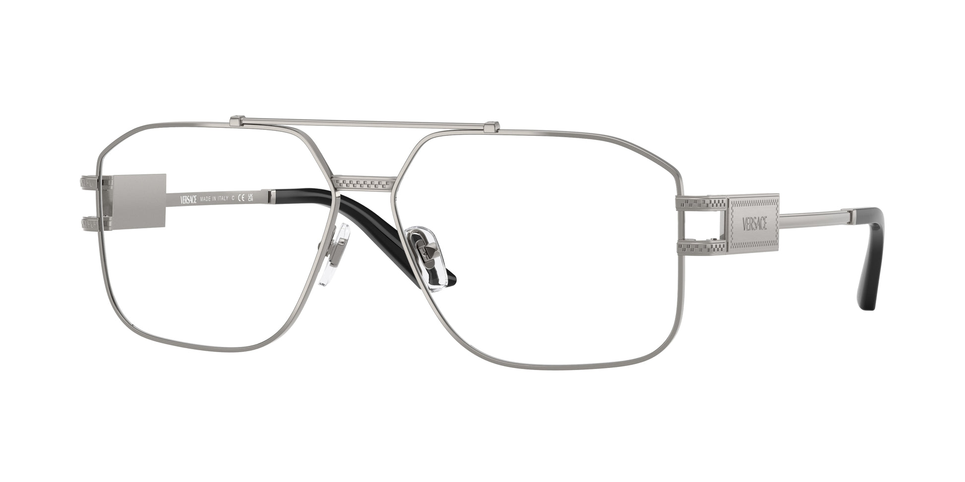 Versace VE1302 Square Eyeglasses  1001-Gunmetal 59-140-13 - Color Map Grey
