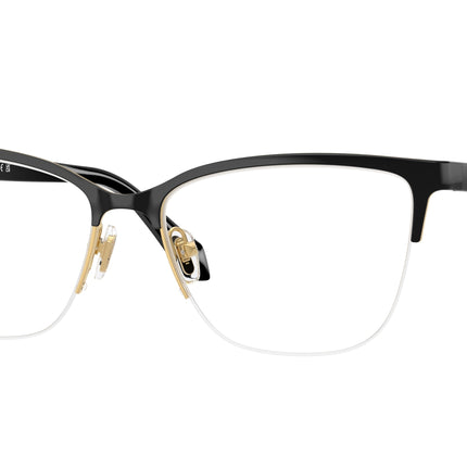 Versace VE1304 Cat Eye Eyeglasses  1433-Gold Black 54-140-16 - Color Map Gold
