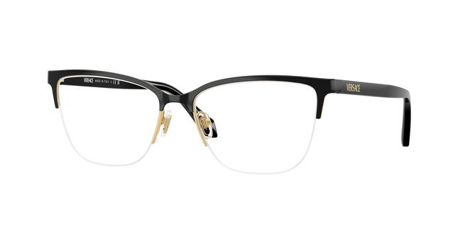 Versace VE1304 Cat Eye Eyeglasses  1433-Gold Black 54-140-16 - Color Map Gold